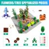 1900 Pieces Building Bricks, Building Bulks Blocks with 1 Packs 24x24 Studs Sticky Plates,400PCS Flowers and Tree/Grassland, Creative Toy Blocks Compatible with All Major Brands 14 Shape/18 Color view 4