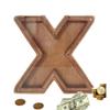 Wooden Letter Piggy Bank, Cute 26 Alphabet Money Bank, Personalized Bills and Coins Bank Money Box, Cash Saving Bank for Adults Boys Girls Best Gift (X) view 1