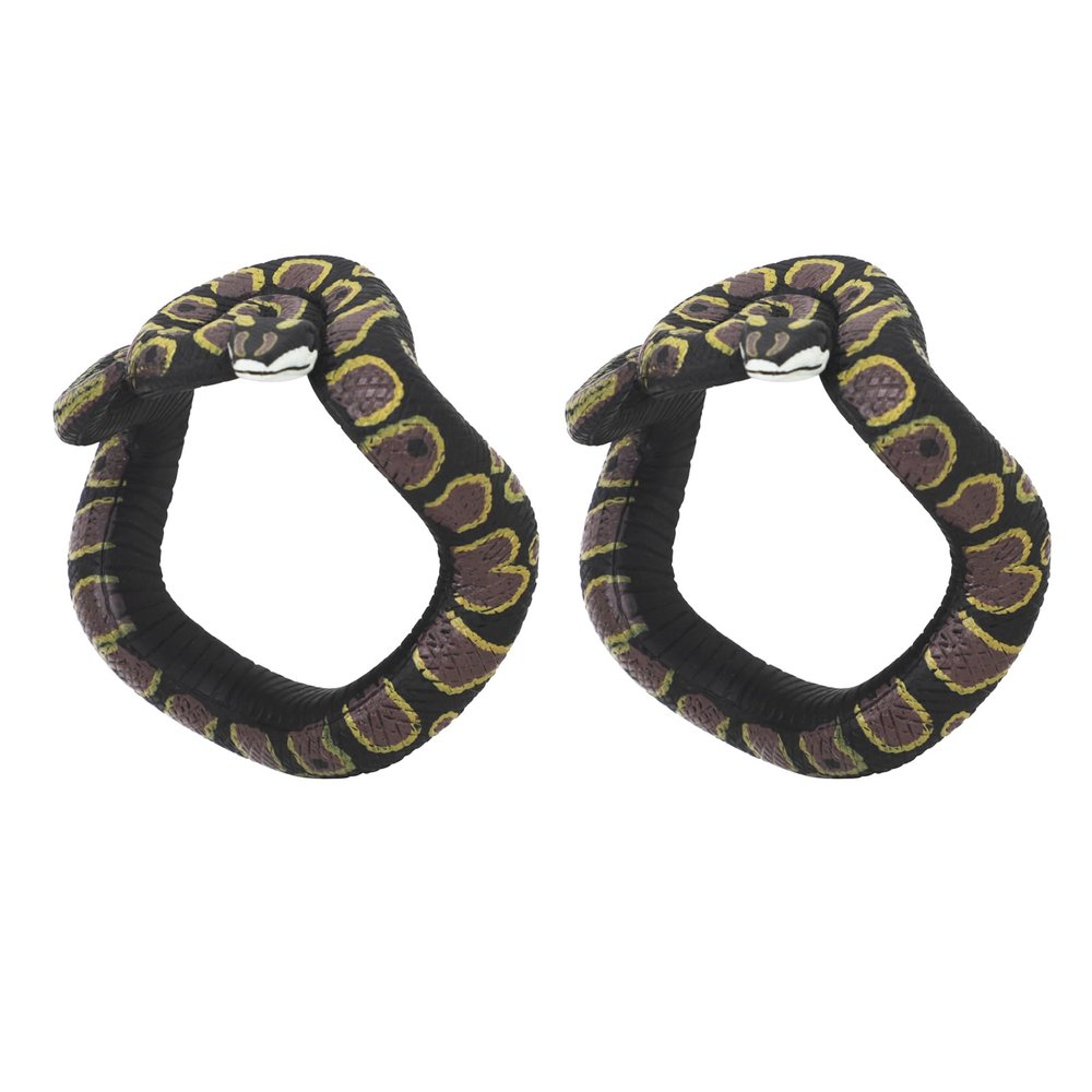 2Pcs Fake Snake Bracelets PVC Simulation Snake Wrist Band Halloween Cosplay Horror Props Decoration Realistic Snake Bracelet for Adults Teens
