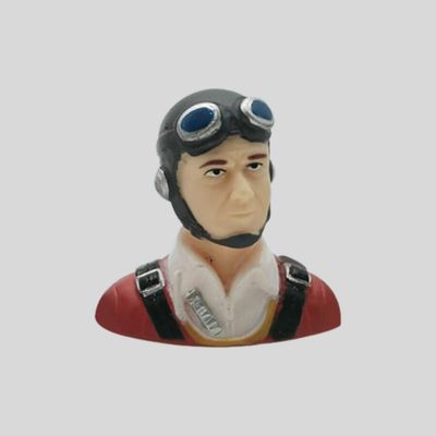 Malockos 1 Pcs 1/9 Scale Civil Pilots Figures With Hat Toy Model For RC Plane Accessories Hobby Color Red Blue Grey - (Color: Grey hat)