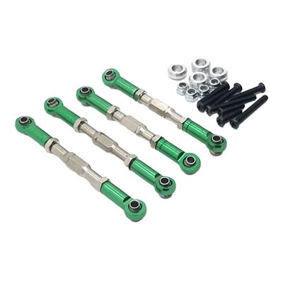 Malockos Metal Adjustable SteeR1ng Linkage Servo Link Pull Rod SteeR1ng Link Rod Setor for WPL C14 C24 B14 B24 1/16 RC Car Crawler Parts - (Color: green, CN)