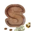 Wooden Letter Piggy Bank, Cute 26 Alphabet Money Bank, Personalized Bills and Coins Bank Money Box, Cash Saving Bank for Adults Boys Girls Best Gift (S) view 1