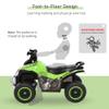 Aosom NO Power Kids Ride On Push Car, Ride Racer, Foot-to-Floor Sliding Car, Walking ATV Toy with Music, Lights, for 1.5-3 Years Old, Green view 3