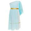 Riismen Ancient Greek Rome Toga for Girls Singer Shoulder Tulle Dress Ball Robe Halloween Role Play Dress Up Light Blue 8 Years view 4