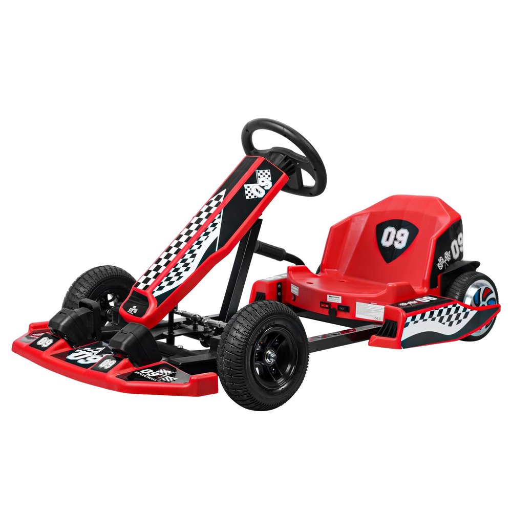 Kid Go Kart Electric Vehicles, 36V Electric Go Kart for Kids, 4 Wheels Electric Go Kart, 16 MPH Drift Kart with 350W Motor, Rear Wheel Shock Absorber & Comfortable Seat Cushion