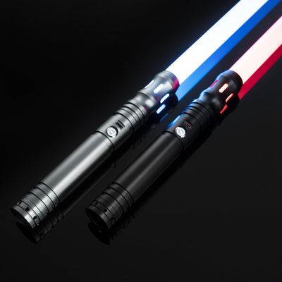 2 Pack Light Saber 4 Sound Fonts, Smooth Swing Light Saber, 12 Colors Changing with Volume Adjustable, Support Heavy Dueling Light Sabers for Gift Pretend Play Tools