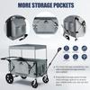 MAIZOA Foldable Wagon Stroller, Stroller Wagon for 2 Kids with 5-Point Harnesses,Adjustable Push/Pull Handle, Removable Sun Canopy, Suitable for Family Travel, Two Children Ride, Large Storage,Gift view 3