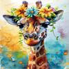 Wreath Giraffe 1000-Piece Wooden Jigsaw Puzzle - Letters on The Back -Perfect Interlocking Clear Printing - Adults Educational Puzzle Ideal Gifts - Display as Artwork Idea! view 1