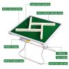 35.4 Folding Mahjong Table, Square 4 Player Card Game Table with Felt Green Surface, Durable Metal Domino Table with Drawers and Cup Holders - Ideal for Game Nights & Parties view 2