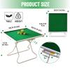 35.4 Folding Mahjong Table, Square 4 Player Card Game Table with Felt Green Surface, Durable Metal Domino Table with Drawers and Cup Holders - Ideal for Game Nights & Parties view 3