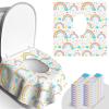 20 Pack Disposable Toilet Seat Covers - Extra Large, Waterproof - Toddler Potty Training, Portable Potty Covers for Kids & Adults, Kids Travel Essentials for Airplane, Trip (Rainbow) view 1