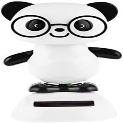 1Pc Solar Dancing Panda Bear Tiger - Shaking Dancing, Dancing Animal Figurine for Car Interior Home Desk Decorations Solar Power Kits,Car Dashboard Ornament, Car AccessoriesBlack and White