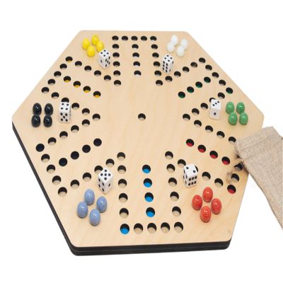 6 player Aggravation Board Game including Marbles and Dice