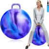 Lewtemi Hopper Ball for Adults, 29 Inch Bouncing Hippity with Handle Rubber Hop, Jumping Hopping Exercise Ball with Air Pump for Outdoors Sports Games Exercise (Blue Purple Cloud) view 1