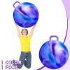 Lewtemi Hopper Ball for Adults, 29 Inch Bouncing Hippity with Handle Rubber Hop, Jumping Hopping Exercise Ball with Air Pump for Outdoors Sports Games Exercise (Blue Purple Cloud) view 3