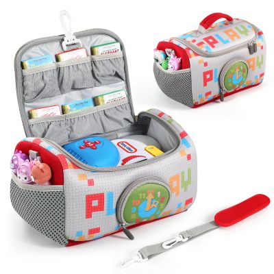 Carrying Case Compatible with Little Tikes Story Dream Machine Books Starter Set, Storage Carrier Bag for Storytime Audio Play Real for Littles Character Collection (Checkered)