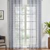 HooHero Grey 100 Width Elegant Sheer Curtains Voile Curtain Living Room Home Decoration Rustic Grid Tulle view 1