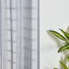 HooHero Grey 100 Width Elegant Sheer Curtains Voile Curtain Living Room Home Decoration Rustic Grid Tulle view 2