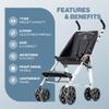 Coche XL Special Needs Stroller, Disability Stroller for Older Child, Larger Size Pushchair, Easy Folding System, Lightweight Aluminum Frame (Black) view 2