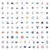 100PCS Nautical Stickers Sailing Boat Sticker for Water Bottles Laptop Luggage Journaling Scrapbook, Glueewee Waterproof Vinyl Cartoon Navigator Stickers for Adults view 3
