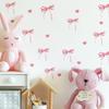 12 Sheets Bow Wall Stickers Peel and Stick Coquette Pink Bow Heart Decals for Room Nursery Boho Bedroom Dresser Playroom Living Room Windows Aesthetic Waterproof Wallpaper for Christmas Room Decor view 1