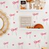 12 Sheets Bow Wall Stickers Peel and Stick Coquette Pink Bow Heart Decals for Room Nursery Boho Bedroom Dresser Playroom Living Room Windows Aesthetic Waterproof Wallpaper for Christmas Room Decor view 3