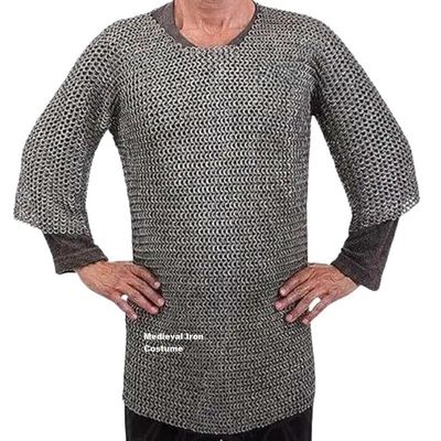 9mm 18 gauge flat riveted rings with washer chainmail shirt natural coated arming wear new (L)