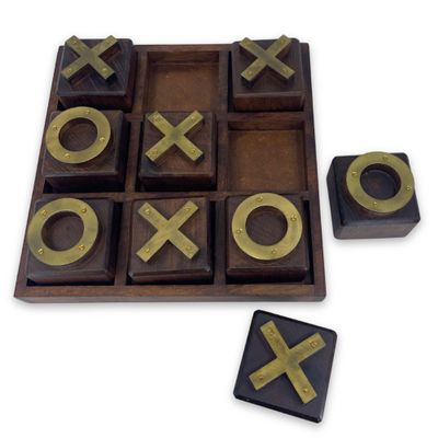 EISCO - Handcrafted Tic Tac Toe Game - Table Decor, Tic-tac-Toe Game, Decorations for Living Room, Coffee Table Decor for Living Room, Aesthetic Home Decor, Living Room Table Decor, Wood Gifts