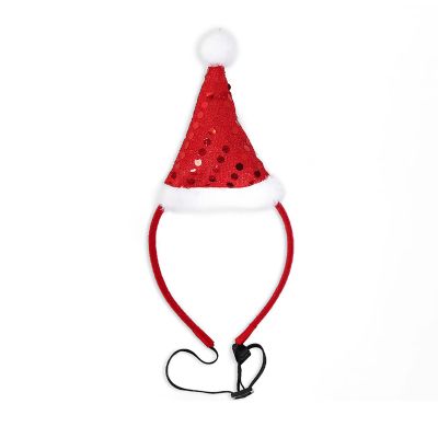 Adjustable Christmas Pet Headband Santa Hat For Photoshoots Wedding Birthday New Year Party Decor