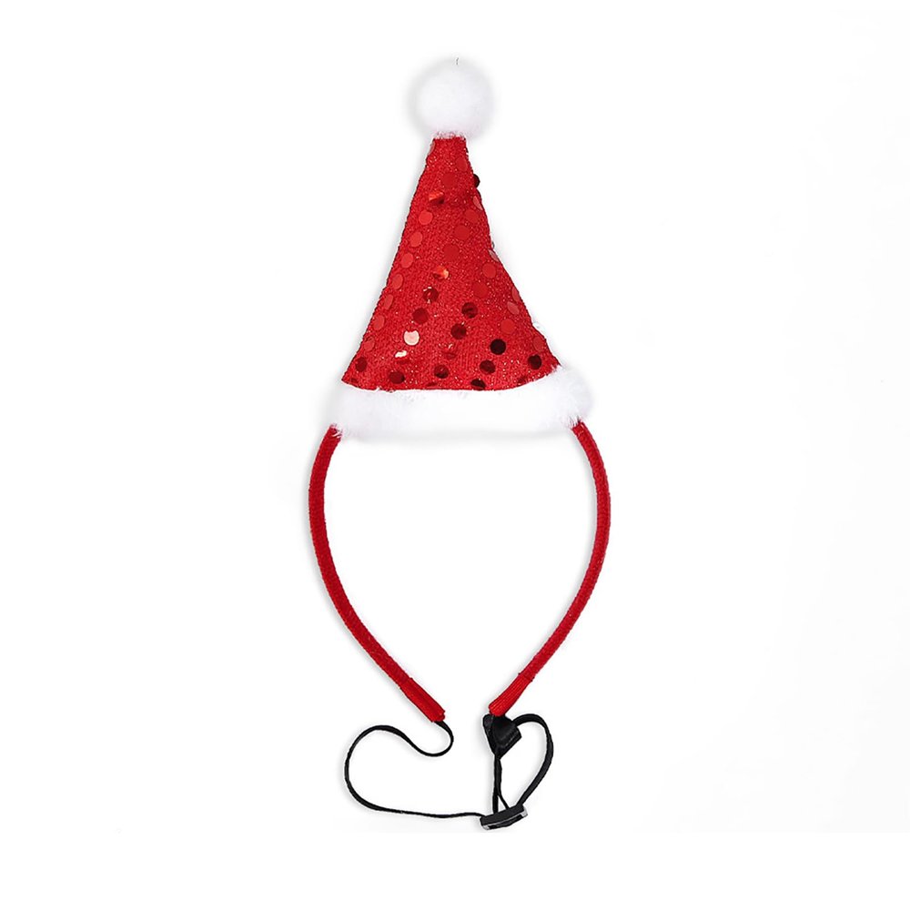 Adjustable Christmas Pet Headband Santa Hat For Photoshoots Wedding Birthday New Year Party Decor