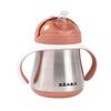Beaba Stainless Steel Straw Sippy Cup, Insulated Toddler Cups Spill Proof with Removable Handles, Made with High Grade Stainless Steel, 8+ months, 8.5 oz Terracotta view 1