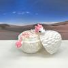 3D Printed Baby Dragon with Dragon Egg, Articulated Baby Dragon, White and Pinjk Gemstone Baby Dragon, Fidget ADHD Autism Toy BD007-GEM-WE view 3