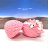 3D Printed Baby Dragon with Dragon Egg, Articulated Baby Dragon, White and Pink Sushi Baby Dragon, Fidget ADHD Autism Toy BD007-SUS-PE view 4
