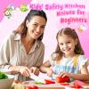 9 Pcs Kids Safe Knife Set for Real Cooking, Kids Kitchen Knife Set with Cutting Board,Crinkle Cutter,Sandwich Cutter, Montessori Kitchen Tools for Toddlers Kid 3-10 Years Old Girl Boy Birthday Gifts view 3