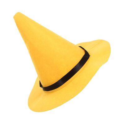 Alipis Witch Hat Felt Halloween Hat Large Wizard Cap Wide Brim Foldable Pointed Cap Witch Costume Accessory for Scarecrow Costume Halloween Cosplat Party Favor Supplies Yellow