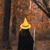 Alipis Witch Hat Felt Halloween Hat Large Wizard Cap Wide Brim Foldable Pointed Cap Witch Costume Accessory for Scarecrow Costume Halloween Cosplat Party Favor Supplies Yellow view 2