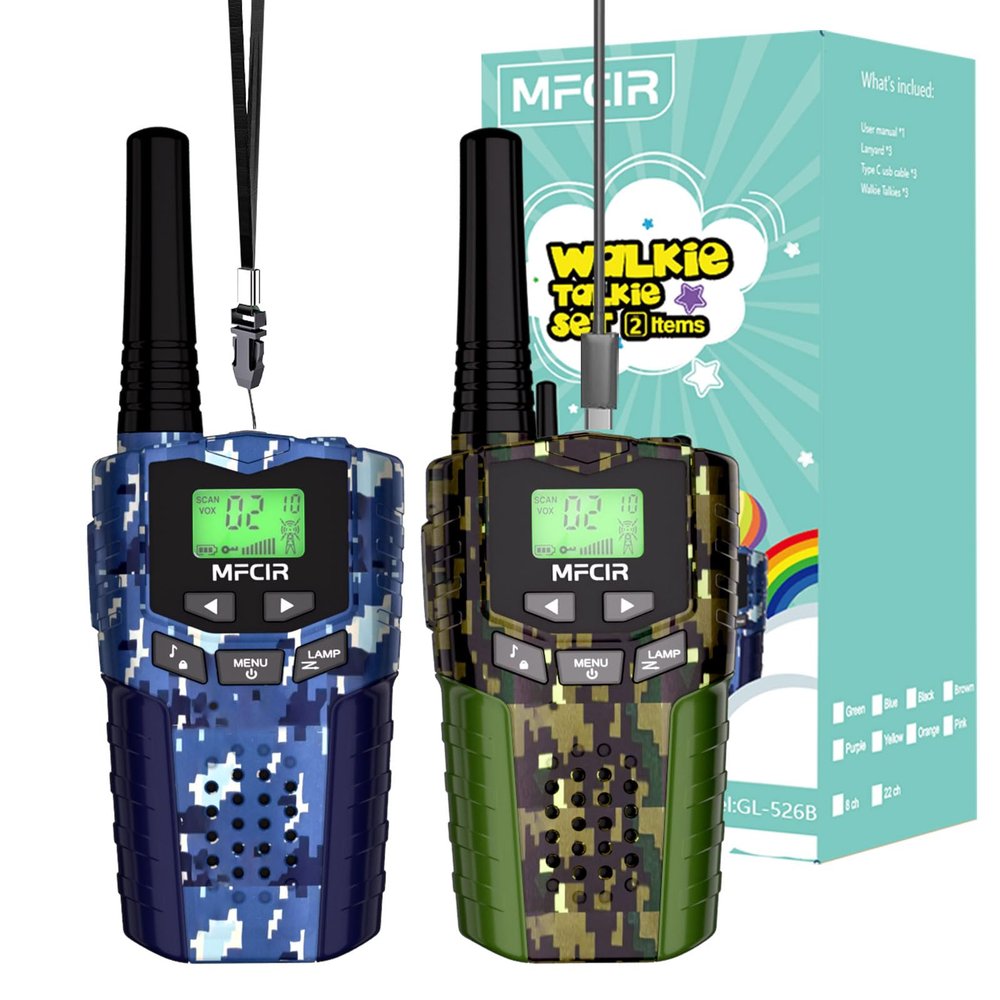 Walkie Talkies for Kids Toys for Boys, Rechargeable, 2 Pack, 3 Miles Range, 22 Channels, 2 Way Radio,Birthday Gifts for3-12 Year Old,Christmas Girls