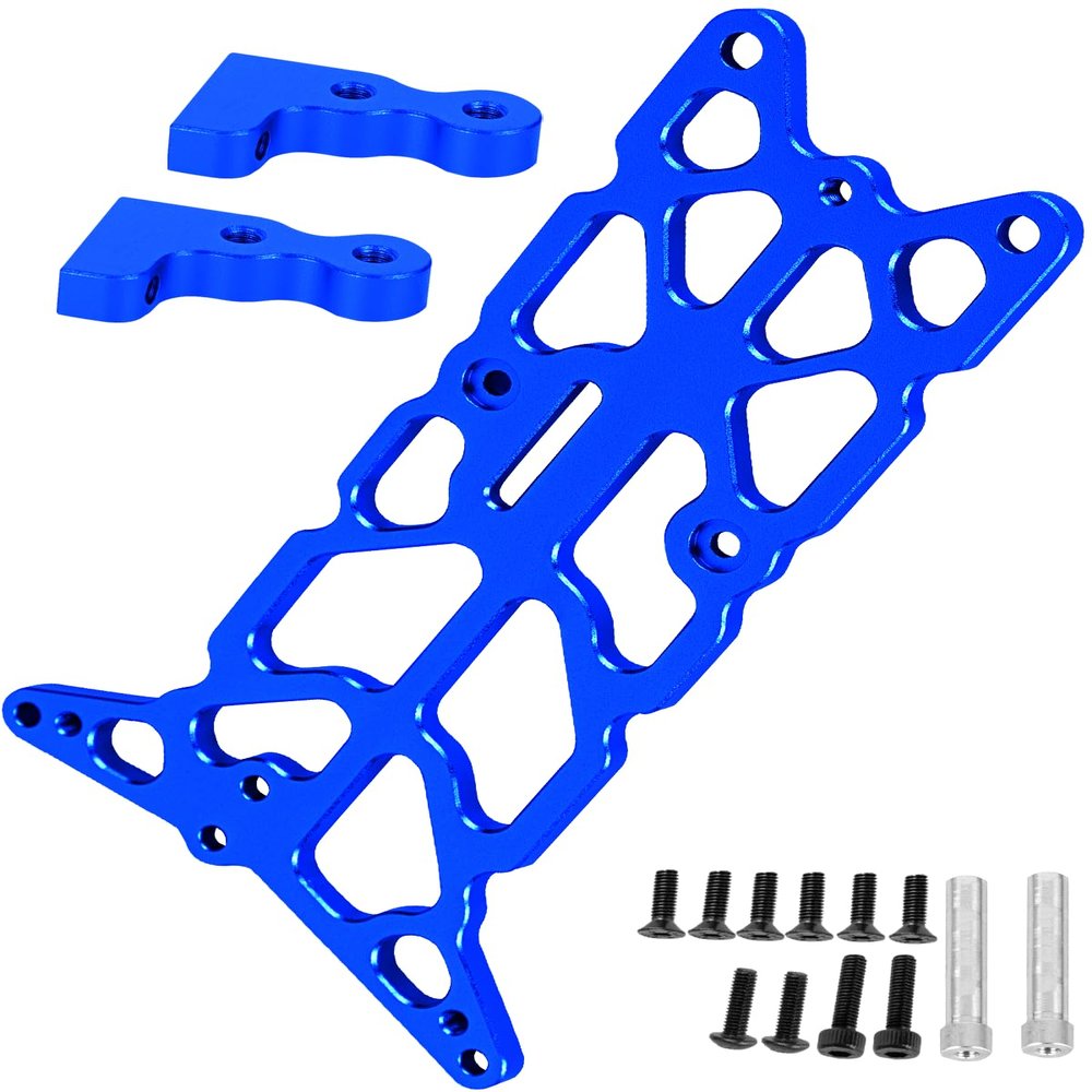 RcarmubWow RC Upper Chassis Upgrades Part for 1/10 Rustler 2WD/VXL,Bandit 2WD/VXL,Alloy Aluminium Upper Chassis Hops Up,Navy Blue