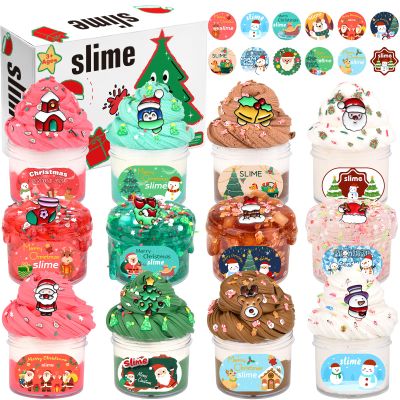 2025 New 12 Pack Mini Christmas Slime Set, Butter Cloud Jelly Crystal Slime, for Teen Girls for Kids, Christmas Toys Kit Xmas Classroom Rewards, Advent Calendar 2025 Kids