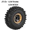 RcarmubWow RC 1.0" Beadlock Wheels and Tires for RC Crawler 1/18 TRX4M,1/24 SCX24,Brass 1.0 Beadlock Wheels RC Rims w/ 1.0 Beadlocks Tires Soft Sticky Rubber Tires,4pcs,Style A view 2