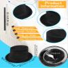 Skyebed 14 Pcs Plastic Top Hats with 14 Pcs Magician Wand Top Black Magician Hats for Men Women Halloween Cosplay Party Supplies, Fluff Black Set view 2
