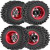 RcarmubWow 1.2" Beadlock Wheels and Tires for 1/18 TRX4M 1/24 SCX24 RC Crawler,Carbon Fibre rc Wheels 1.2 Beadlock Whees w/ Soft Rubber Tires 1.2 rc Tires,4PCS,Style B view 1