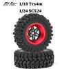 RcarmubWow 1.2" Beadlock Wheels and Tires for 1/18 TRX4M 1/24 SCX24 RC Crawler,Carbon Fibre rc Wheels 1.2 Beadlock Whees w/ Soft Rubber Tires 1.2 rc Tires,4PCS,Style B view 2