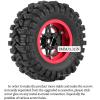 RcarmubWow 1.2" Beadlock Wheels and Tires for 1/18 TRX4M 1/24 SCX24 RC Crawler,Carbon Fibre rc Wheels 1.2 Beadlock Whees w/ Soft Rubber Tires 1.2 rc Tires,4PCS,Style B view 3