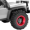 RcarmubWow 1.2" Beadlock Wheels and Tires for 1/18 TRX4M 1/24 SCX24 RC Crawler,Carbon Fibre rc Wheels 1.2 Beadlock Whees w/ Soft Rubber Tires 1.2 rc Tires,4PCS,Style B view 4