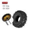 RCMYou RC Aluminum 1.0 Inch Wheel Rim Tires for 1/18 1/24 Trx4m SCX24 RC Crawler Car,4pcs 1.0 Wheel Rim Soft Rubber Tires,Gold view 2