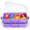 2 Pcs Sand Tray Sensory Bin with Lid and Handle, Portable Sensory Sandbox Container for Kids, Plastic Activity Tray for Toddlers (Purple) view 1