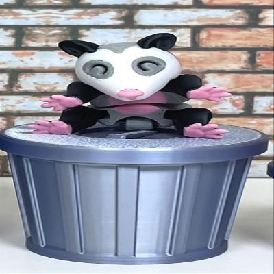 3D Printed Articulated Opossum Animal Toy, Fidget ADHD Autism Toy, Excutive Desk Toy OPO-001 (Medium - 4.5 Inches)