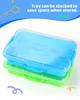 2 Pcs Sand Tray Sensory Bin with Lid and Handle, Portable Sensory Sandbox Container for Kids, Plastic Activity Tray for Toddlers (Green) view 4