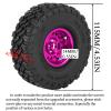 RcarmubWow RC 1.9 Beadlock Wheels and Tires for 1/10 SCX10 TRX4 TRX6 VS4-10 Gen8 7 MST CFX D90 RC Crawler,Alloy Aluminium 1.9 rc Wheels 1.9 rc Rims w/ 1.9 Beadlock Tires Trunk Tires,Pink &Titanium view 4